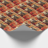 Papier Cadeau Chow Chow avec coeur Roses Saint-Valentin (Coin)