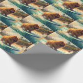 Papier Cadeau Chow Chow Beach Plage Surf Peinture (Coin)