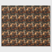 Papier Cadeau Chow Chow Chiot Automne Citrouille de plaisir (Plat)