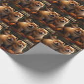 Papier Cadeau Chow Chow Chiot Automne Citrouille de plaisir (Coin)