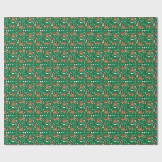 Papier Cadeau Chow Chow Christmas dog emballage papier (Plat)