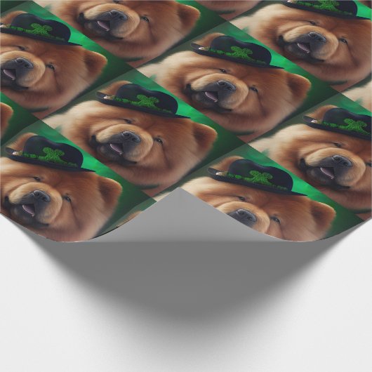 Papier Cadeau Chow Chow Dog en tenue de la Saint Patrick (Coin)