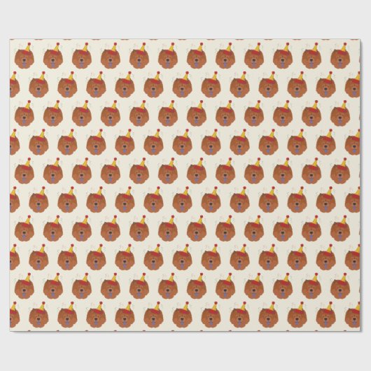 Papier Cadeau Chow Chow mignon avec le Motif de Noël (Plat)