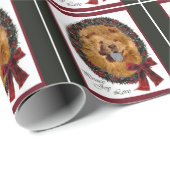 Papier Cadeau Chow Chow Noël (Coin rond)