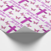 PAPIER CADEAU CHRÉTIEN 85E ANNIVERSAIRE CROIX ROSE CONCEPTION (Coin)