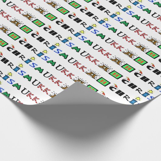 Papier Cadeau Chrismukkah Texte Graphique Enveloppe Cadeau (Coin)