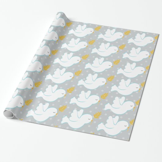 Papier Cadeau Christening Dove (Déroulé)