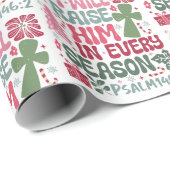 Papier Cadeau Christian Je Le Louerai Chaque Saison Noël (Coin rond)