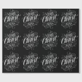 Papier Cadeau Christian Joyeux Noël Calligraphie Jésus (Plat)