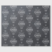 Papier Cadeau Christian Joyeux Noël Chalkboard Calligraphie (Plat)