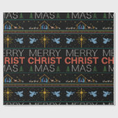 Papier Cadeau Christian Joyeux Noël chrétien (Plat)