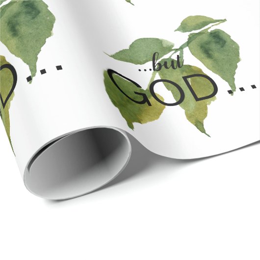 Papier Cadeau Christian "...mais DIEU..." Foliage (Coin rond)