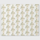 Papier Cadeau Christian Religion Theme Jesus Typography Cross (Plat)