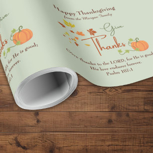 Papier Cadeau Christian Thanksgiving Nom personnalisé et coupl