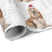 Papier Cadeau Christmas Afghan Hound for Dog Lover Holiday (Coin rond)