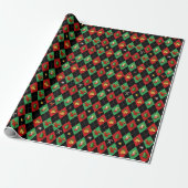 Papier Cadeau Christmas Argyle Diamond Pattern (Déroulé)