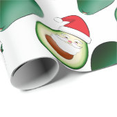Papier Cadeau Christmas Avocado Père Noël, Rudolph, & Mrs Claus (Coin rond)