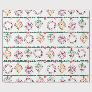 Papier Cadeau Christmas Baubles and Garland