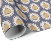 Papier Cadeau Christmas Baubles Blue And Gold (Coin rond)
