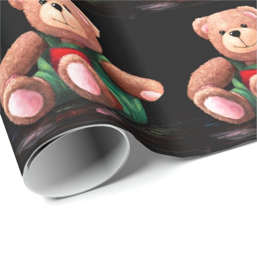 Papier Cadeau Christmas Bear (Coin rond)