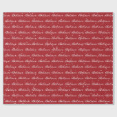 Papier Cadeau Christmas Believe Texte et Snowflakes (Plat)