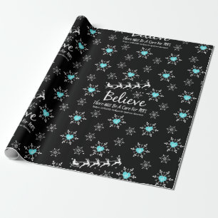 Papier Cadeau Christmas Believe Theme Wrapper Papier