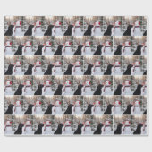 Papier Cadeau Christmas Black Labrador Retriever with Snowman (Plat)