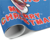 Papier Cadeau Christmas Black Santa Wrapping Paper (Coin rond)