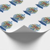 Papier Cadeau Christmas Blue Ginger Jars Wrapping Paper (Coin)