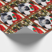 Papier Cadeau Christmas Boston Terrier dog (Coin)