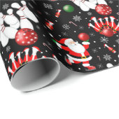 Papier Cadeau Christmas Bowling with Santa Claus (Coin rond)