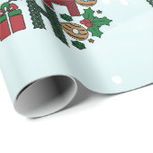 Papier Cadeau Christmas Bubblegum Santa Wrapping Paper (Coin rond)
