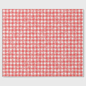 Papier Cadeau Christmas Candy Cane Dog Bones On Gingham (Plat)
