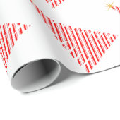 Papier Cadeau Christmas Candy Cane Striped Tree (Coin rond)