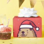 Papier Cadeau Christmas Capybara Santa Hat<br><div class="desc">Christmas Capybara Santa Hat</div>