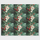 Papier Cadeau Christmas Cat Climbing Xmas Tree (Plat)