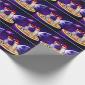 PAPIER CADEAU CHRISTMAS CHAT DANS L'ESPACE PIZZA WRAPPER PAPIER (Coin)