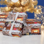 PAPIER CADEAU CHRISTMAS CHEMINÉE<br><div class="desc">Une belle façon pour vous de partager la lumière chaude d'un feu de noël avec vos proches. Photo Jo-Ann Hayden</div>