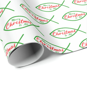 Papier Cadeau Christmas Christian Fish Religieux Ichthys Ichthus