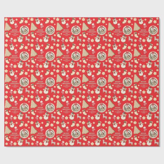 Papier Cadeau Christmas Custom Photo & From Name Cookie (Plat)