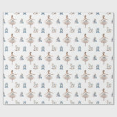 Papier Cadeau Christmas Cute Ballerina blanc (Plat)