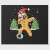 Papier Cadeau Christmas Dabbing Gingerbread Soccer Sport Santa (Plat)