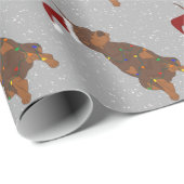 Papier Cadeau Christmas Doberman Pinscher (Coin rond)