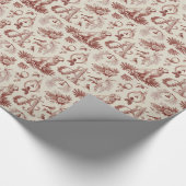 Papier Cadeau Christmas Dog Gift Wrap Letter A Monogram (Coin)