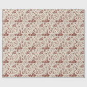 Papier Cadeau Christmas Dog Gift Wrap Letter A Monogram (Plat)