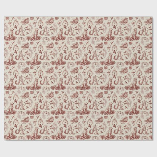 Papier Cadeau Christmas Dog Gift Wrap Letter A Monogram (Plat)