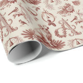 Papier Cadeau Christmas Dog Gift Wrap Letter A Monogram (Coin rond)