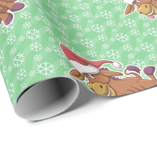 Papier Cadeau Christmas Donkey (Coin rond)