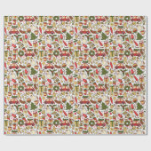Papier Cadeau Christmas Doodle Wrapping Paper (Plat)