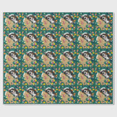 Papier Cadeau Christmas Dudley Labrador et Bernese Mountain Dog (Plat)